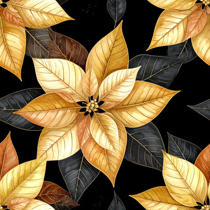 Golden Christmas Elegance Pattern 16 Quilting Cotton Fabric
