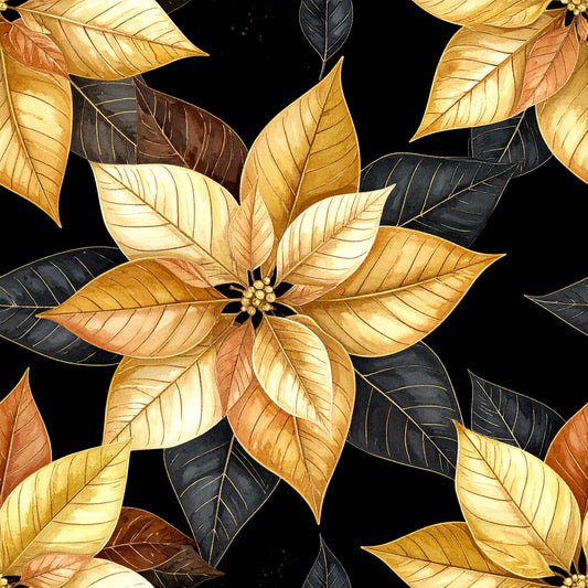 Golden Christmas Elegance Pattern 16 Quilting Cotton Fabric