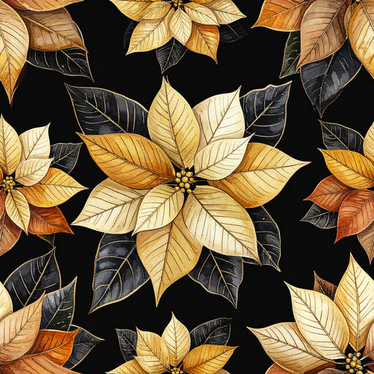 Golden Christmas Elegance Pattern 17 Quilting Cotton Fabric