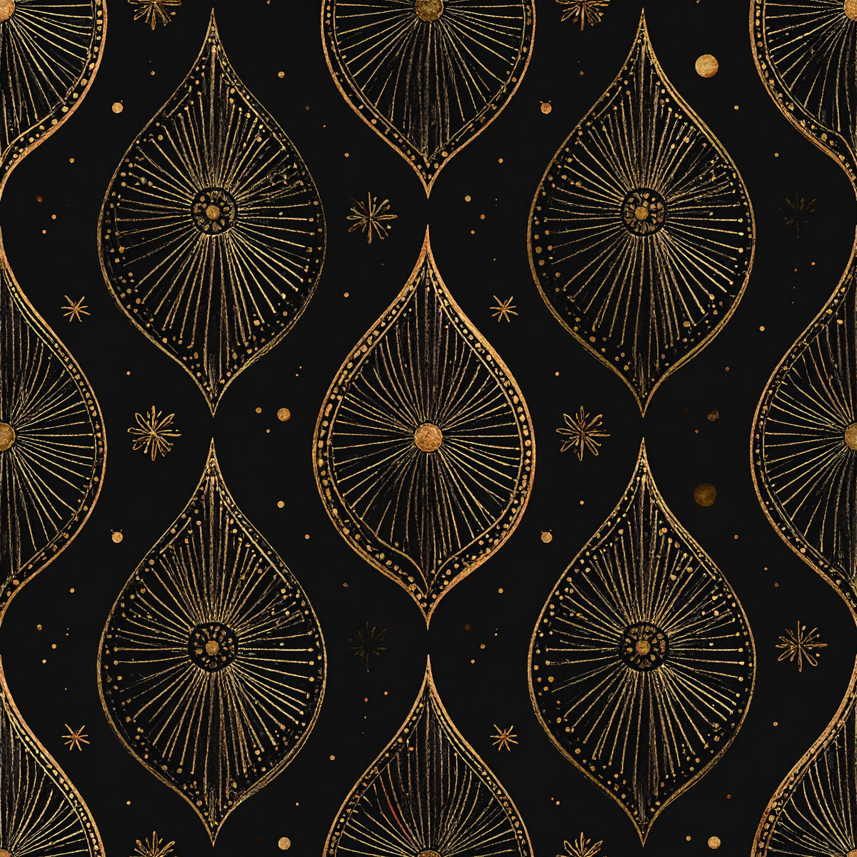 Golden Christmas Elegance Pattern 18 Quilting Cotton Fabric