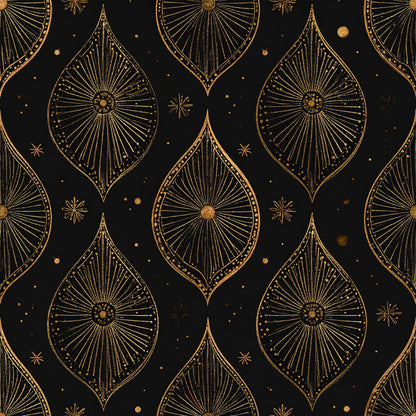 Golden Christmas Elegance Pattern 18 Quilting Cotton Fabric