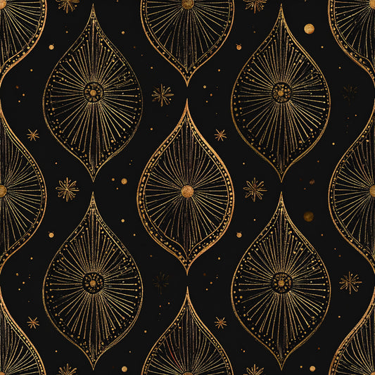 Golden Christmas Elegance Pattern 18 Quilting Cotton Fabric