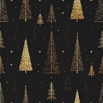 Golden Christmas Elegance Pattern 20 Quilting Cotton Fabric