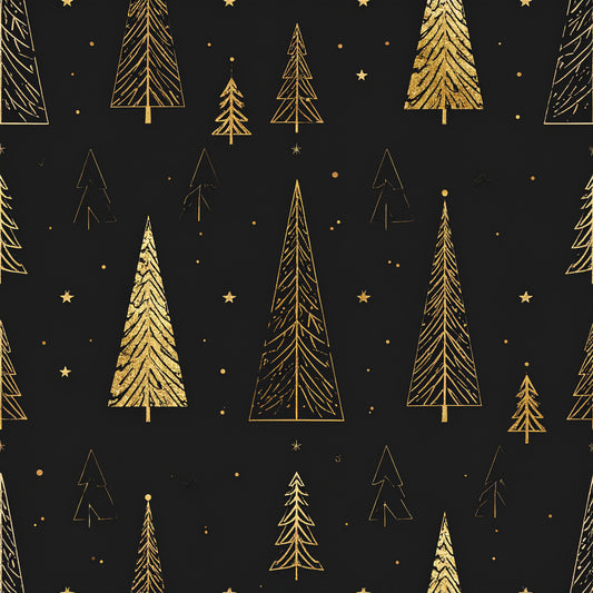 Golden Christmas Elegance Pattern 20 Quilting Cotton Fabric
