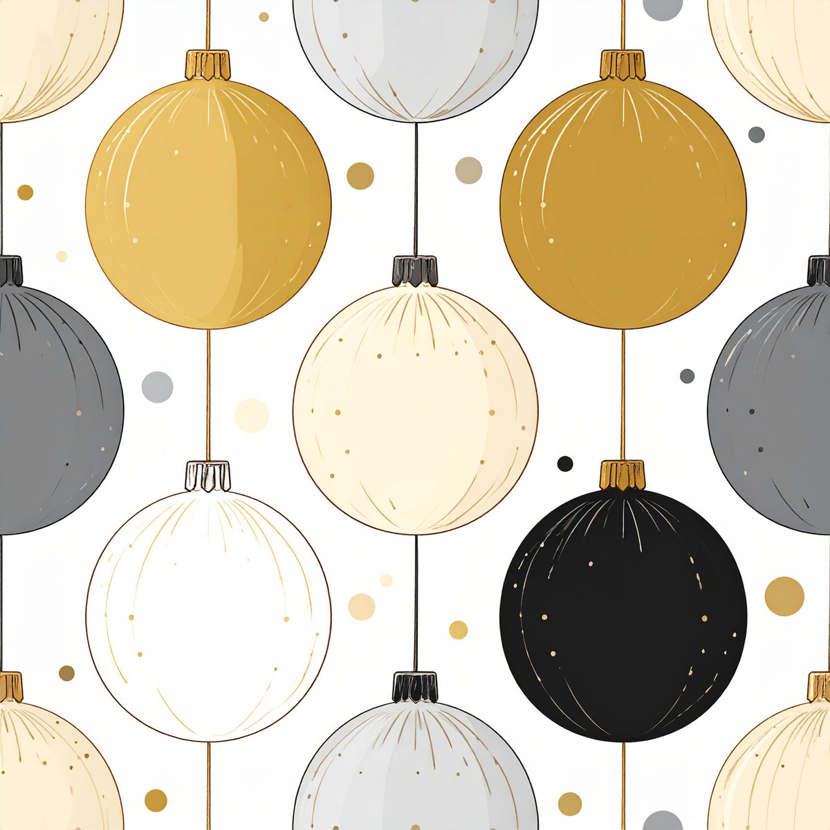 Golden Christmas Elegance Pattern 23 Quilting Cotton Fabric