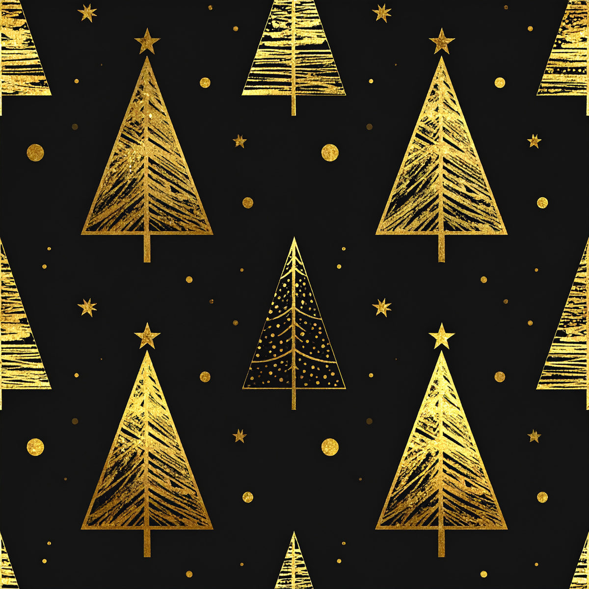 Golden Christmas Elegance Pattern 25 Quilting Cotton Fabric