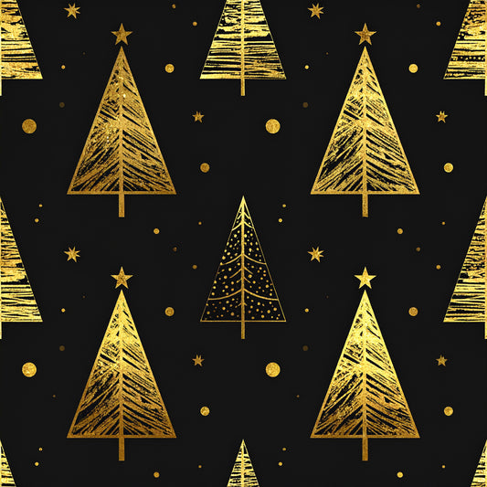 Golden Christmas Elegance Pattern 25 Quilting Cotton Fabric