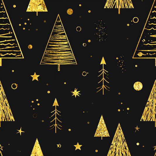 Golden Christmas Elegance Pattern 26 Quilting Cotton Fabric