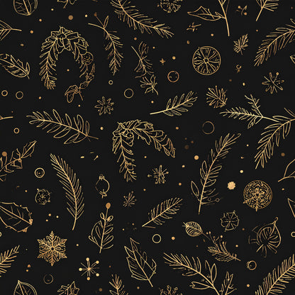 Golden Christmas Elegance Pattern 27 Quilting Cotton Fabric