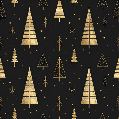 Golden Christmas Elegance Pattern 4 Quilting Cotton Fabric