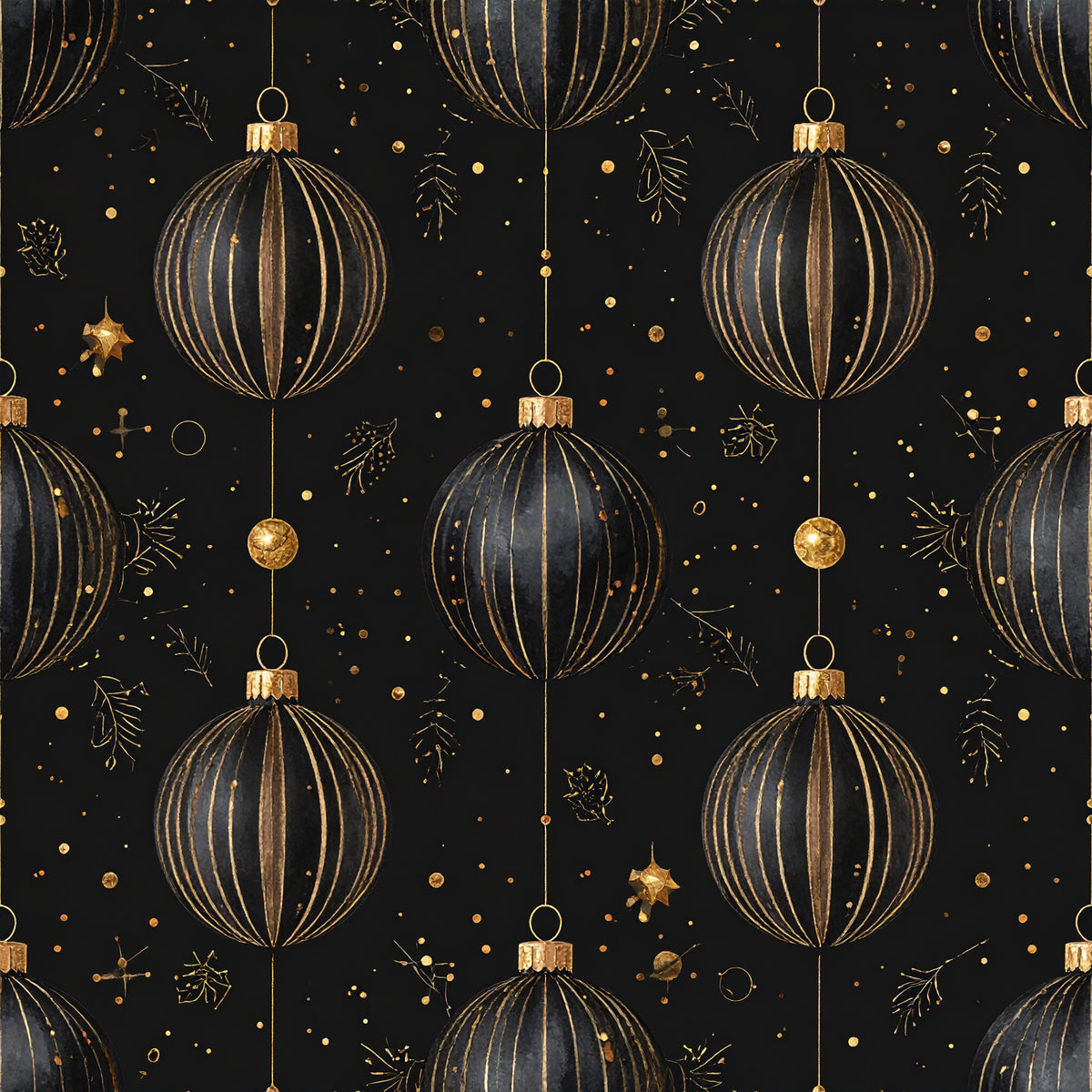 Golden Christmas Elegance Pattern 6 Quilting Cotton Fabric