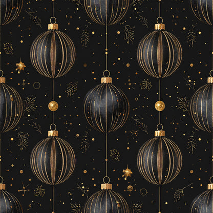 Golden Christmas Elegance Pattern 6 Quilting Cotton Fabric