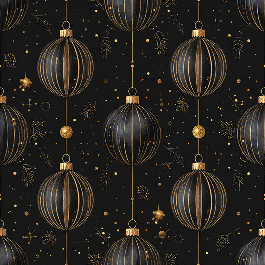 Golden Christmas Elegance Pattern 6 Quilting Cotton Fabric