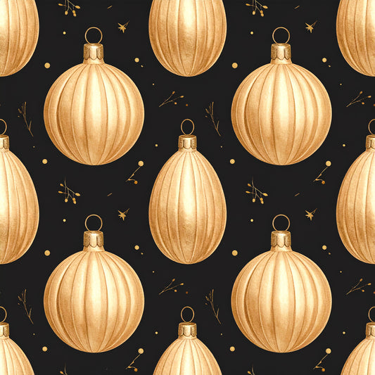 Golden Christmas Elegance Pattern 7 Quilting Cotton Fabric