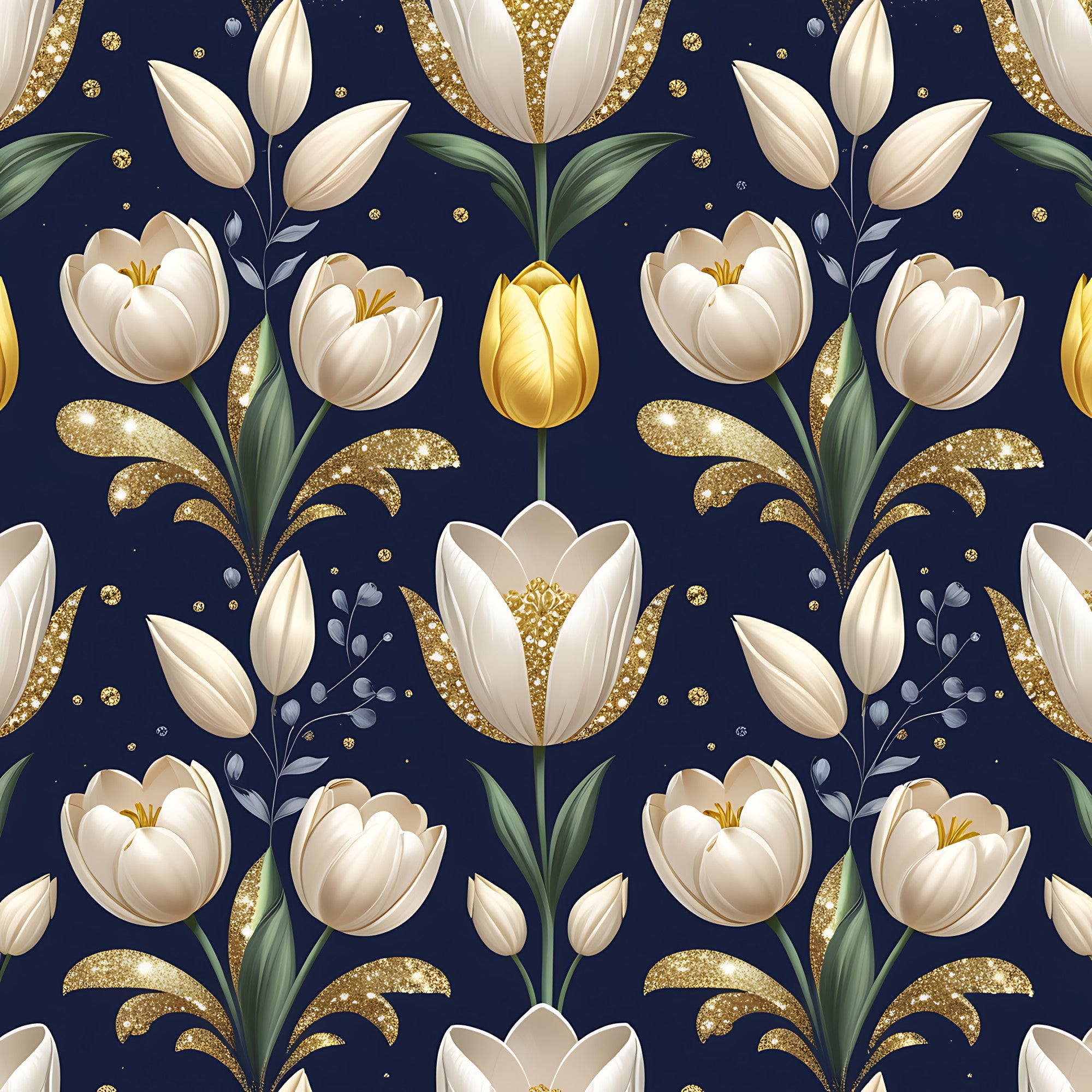 Gold Loop Spring Pattern Golden Glitter Spring Pattern 13 Quilting Cotton Fabric ...