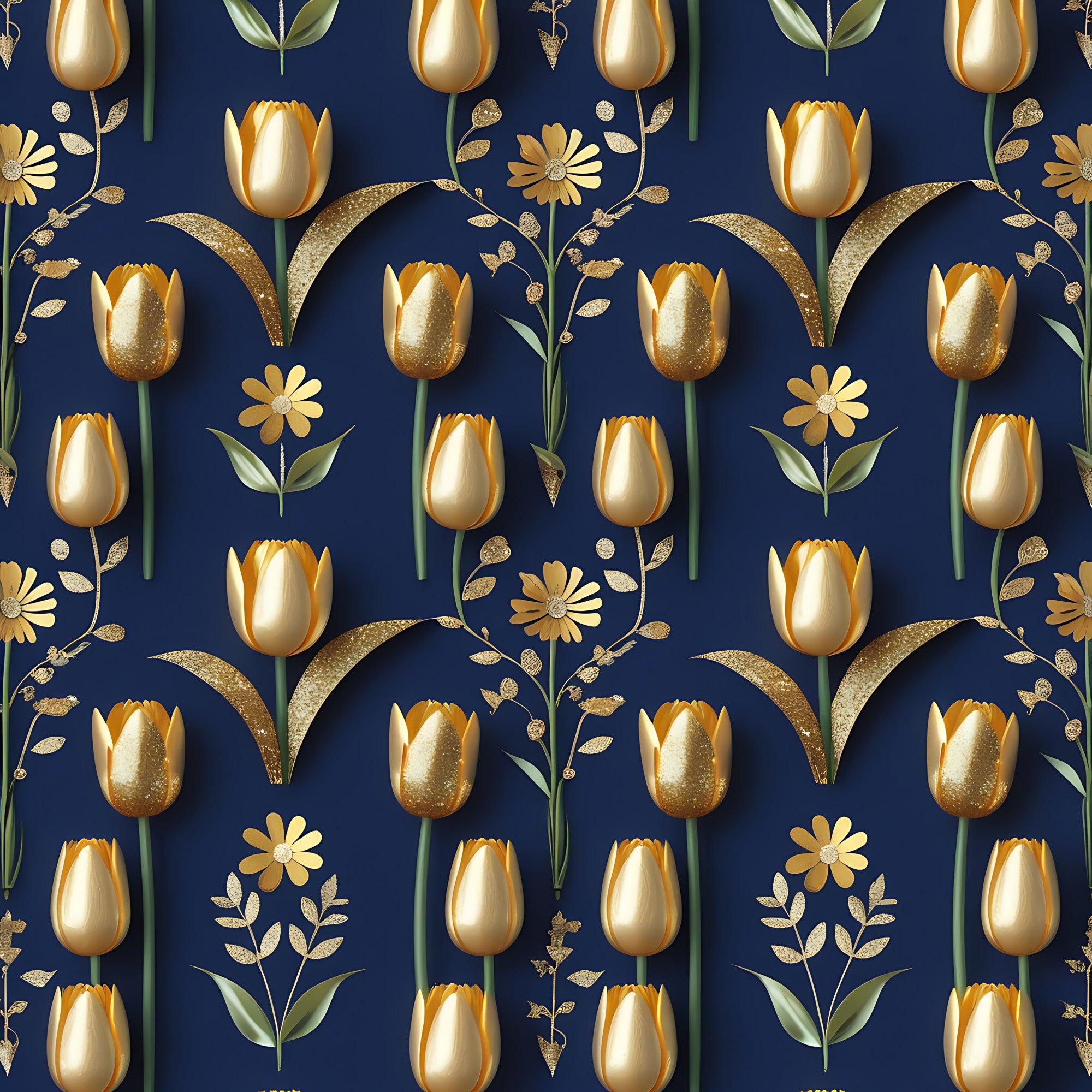 Golden Glitter Spring – FabricMegaStore.com