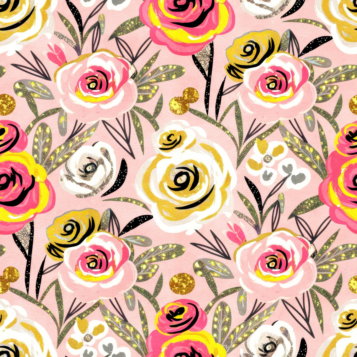 Golden Hour Roses Pattern 9 Quilting Cotton Fabric