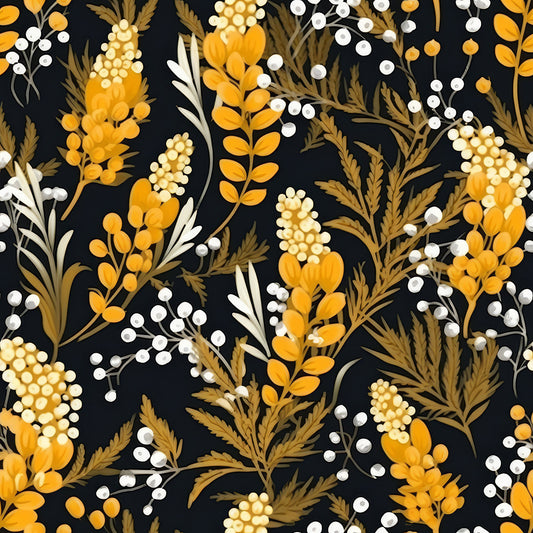 Goldenrod Flowers Pattern 12 Quilting Cotton Fabric