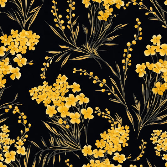Goldenrod Flowers Pattern 4 Quilting Cotton Fabric