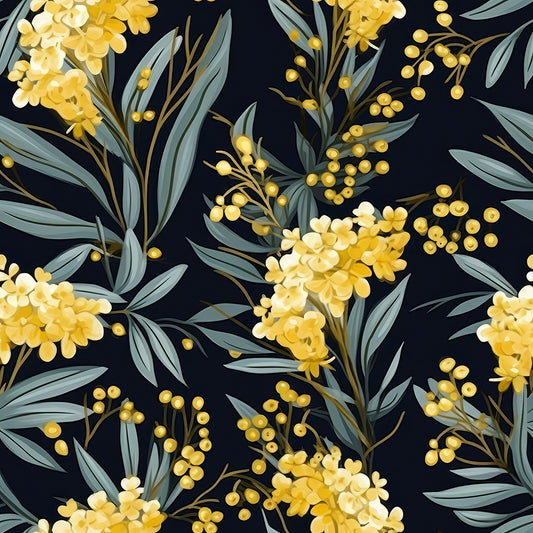 Goldenrod Flowers Pattern 5 Quilting Cotton Fabric