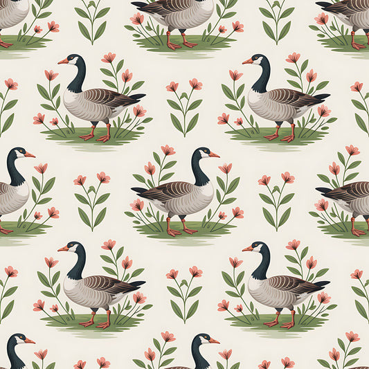 Goose Cottagecore Pattern 12 Quilting Cotton Fabric