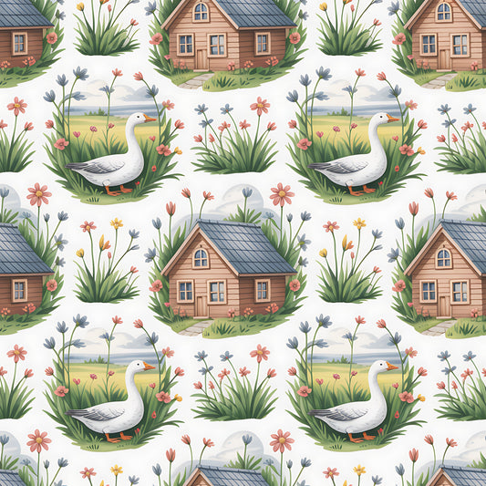 Goose Cottagecore Pattern 13 Quilting Cotton Fabric