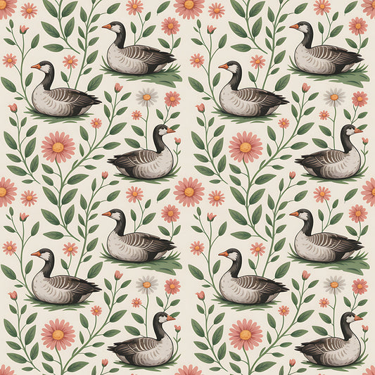 Goose Cottagecore Pattern 17 Quilting Cotton Fabric