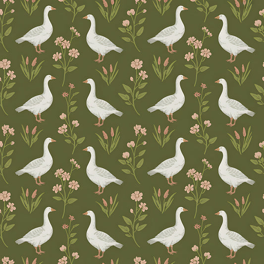 Goose Cottagecore Pattern 24 Quilting Cotton Fabric