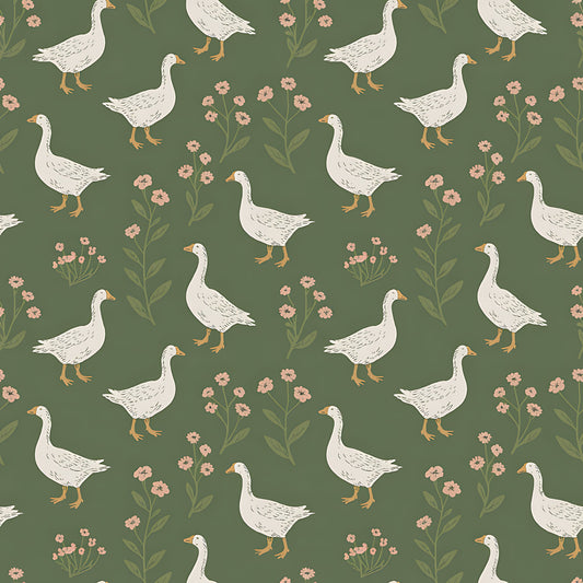 Goose Cottagecore Pattern 25 Quilting Cotton Fabric