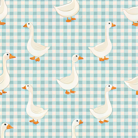 Goose Gingham Pattern 1 Quilting Cotton Fabric