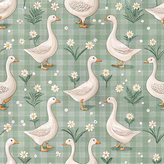 Goose Gingham Pattern 11 Quilting Cotton Fabric