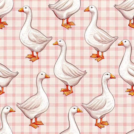 Goose Gingham Pattern 12 Quilting Cotton Fabric