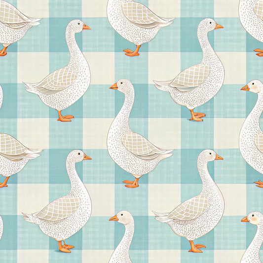 Goose Gingham Pattern 14 Quilting Cotton Fabric