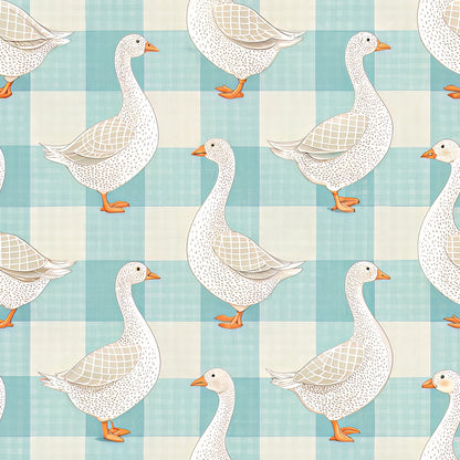 Goose Gingham Pattern 14 Quilting Cotton Fabric