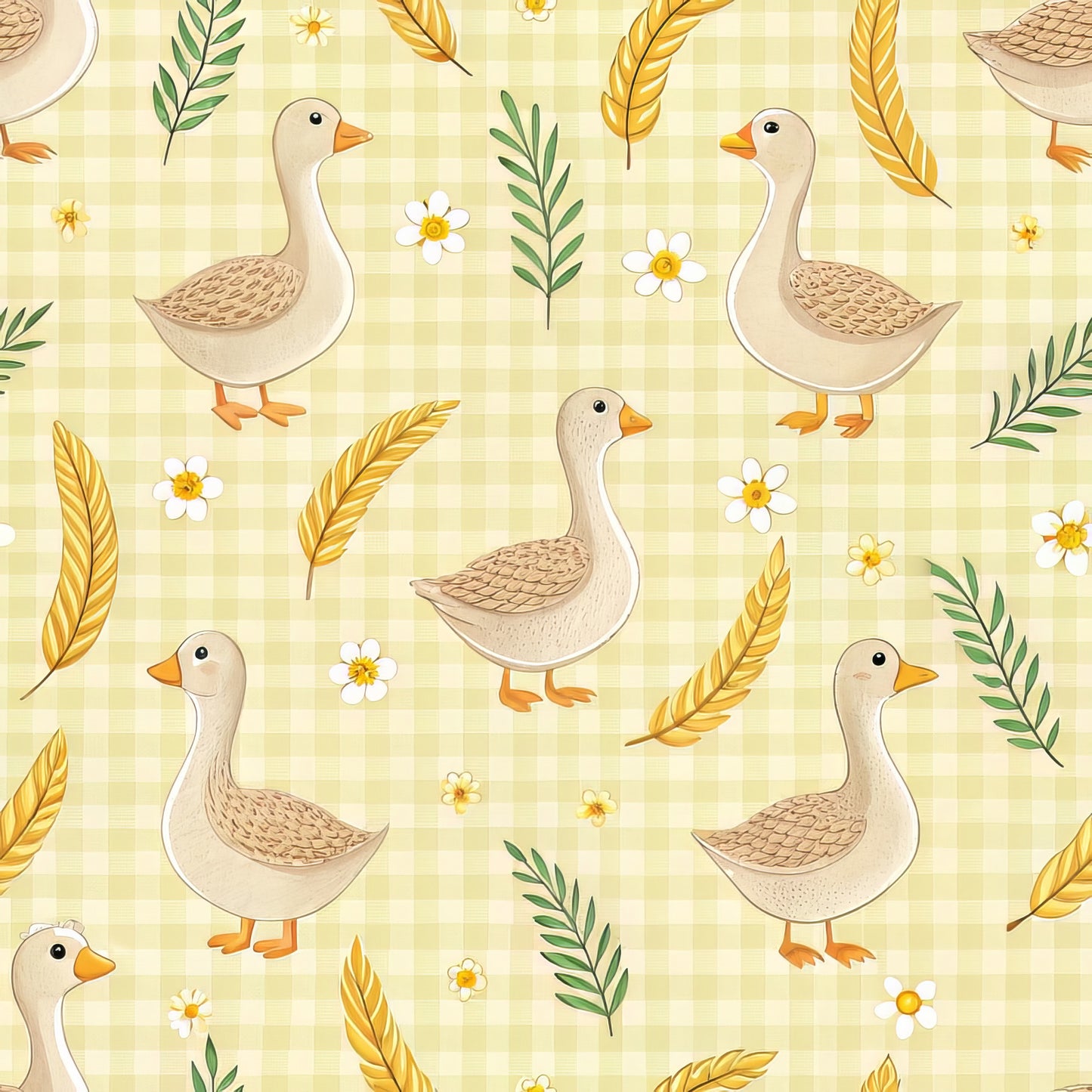 Goose Gingham Pattern 15 Quilting Cotton Fabric