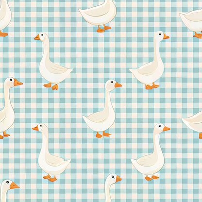 Goose Gingham Pattern 1 Quilting Cotton Fabric