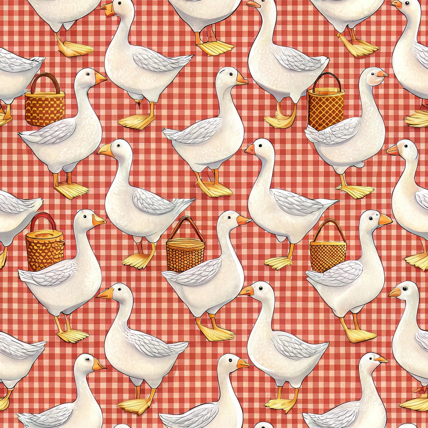 Goose Gingham Pattern 2 Quilting Cotton Fabric