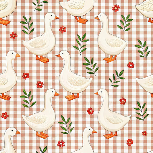 Goose Gingham Pattern 3 Quilting Cotton Fabric