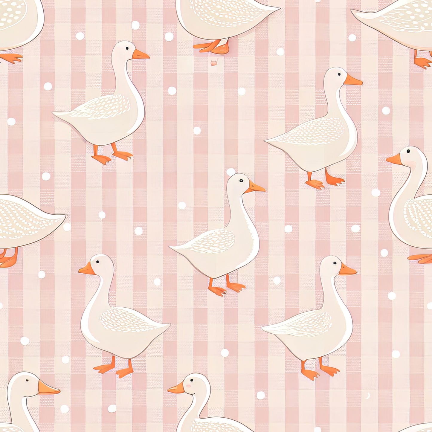 Goose Gingham Pattern 4 Quilting Cotton Fabric