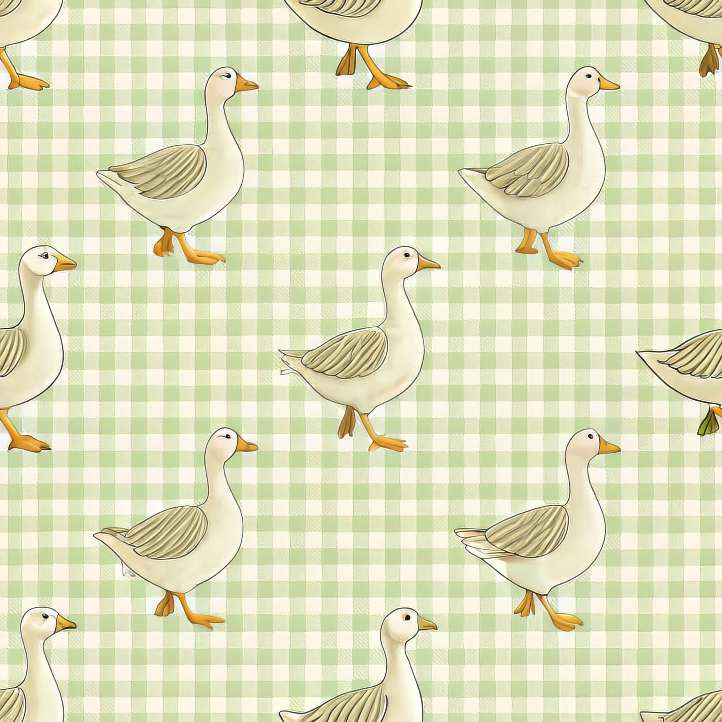 Goose Gingham Pattern 5 Quilting Cotton Fabric