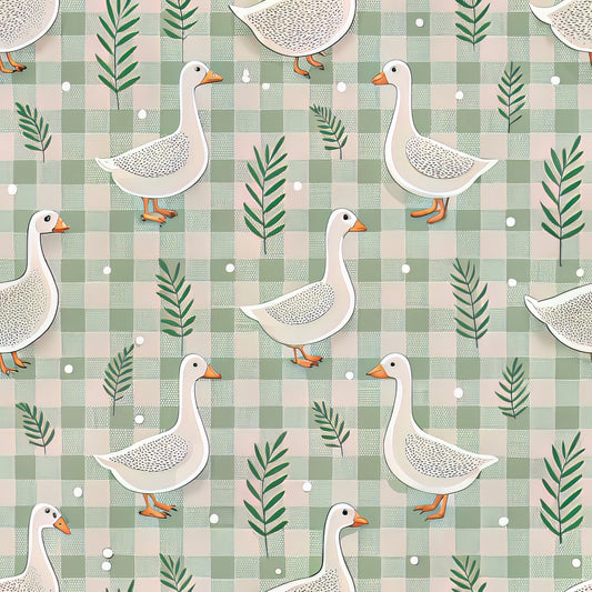 Goose Gingham Pattern 6 Quilting Cotton Fabric