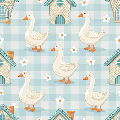 Goose Gingham Pattern 8 Quilting Cotton Fabric
