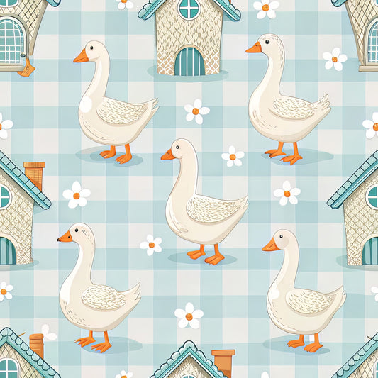 Goose Gingham Pattern 8 Quilting Cotton Fabric