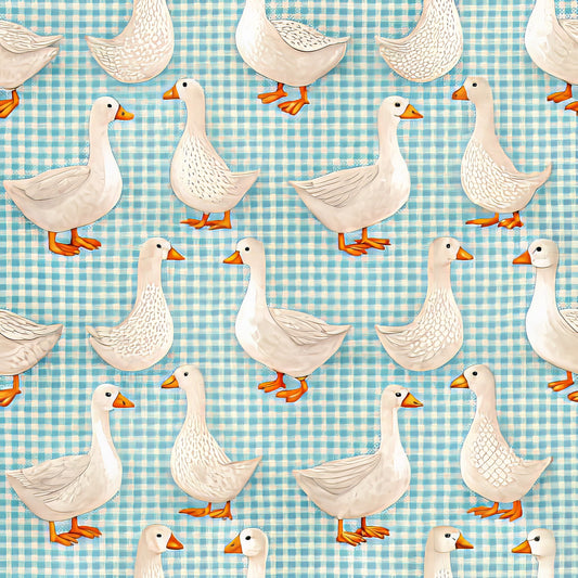 Goose Gingham Pattern 9 Quilting Cotton Fabric