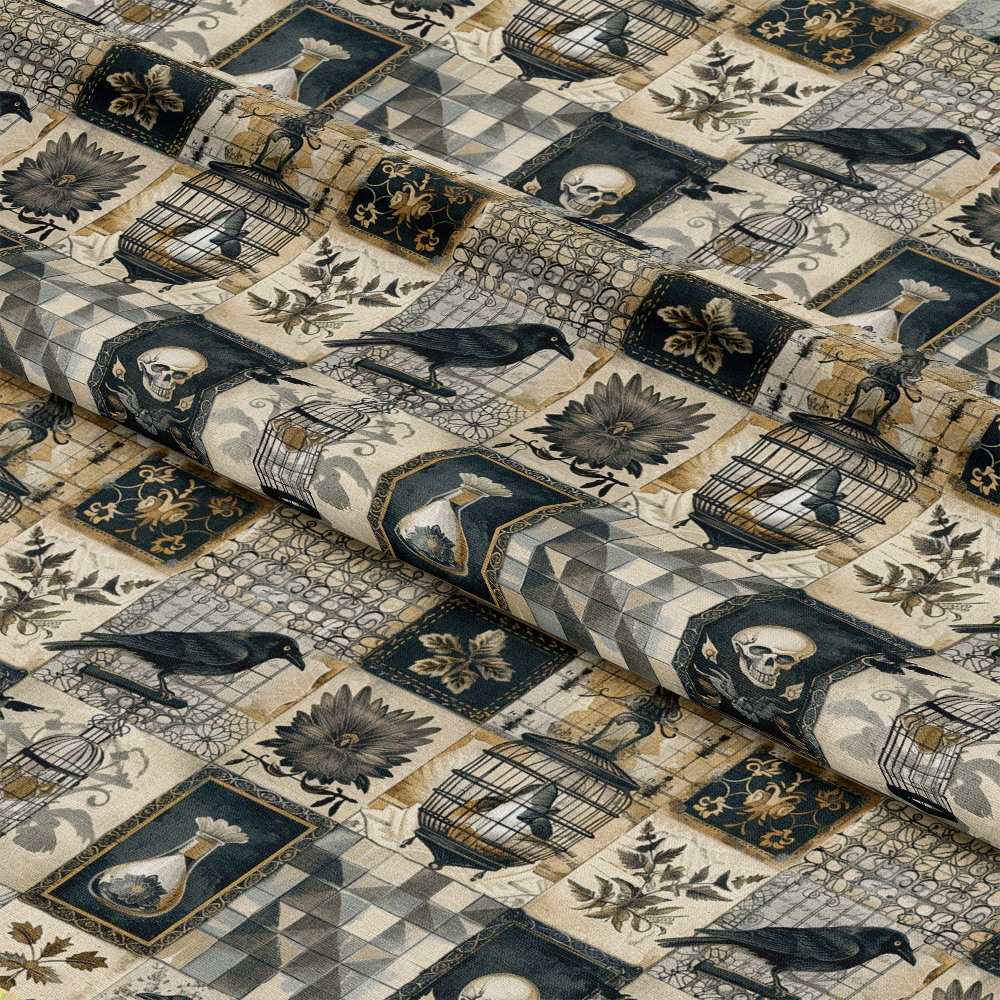 Gothic Patchwork Pattern 7 Quilting Cotton Fabric