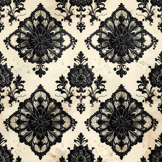 Gothic Couture Lace Pattern 13 Quilting Cotton Fabric