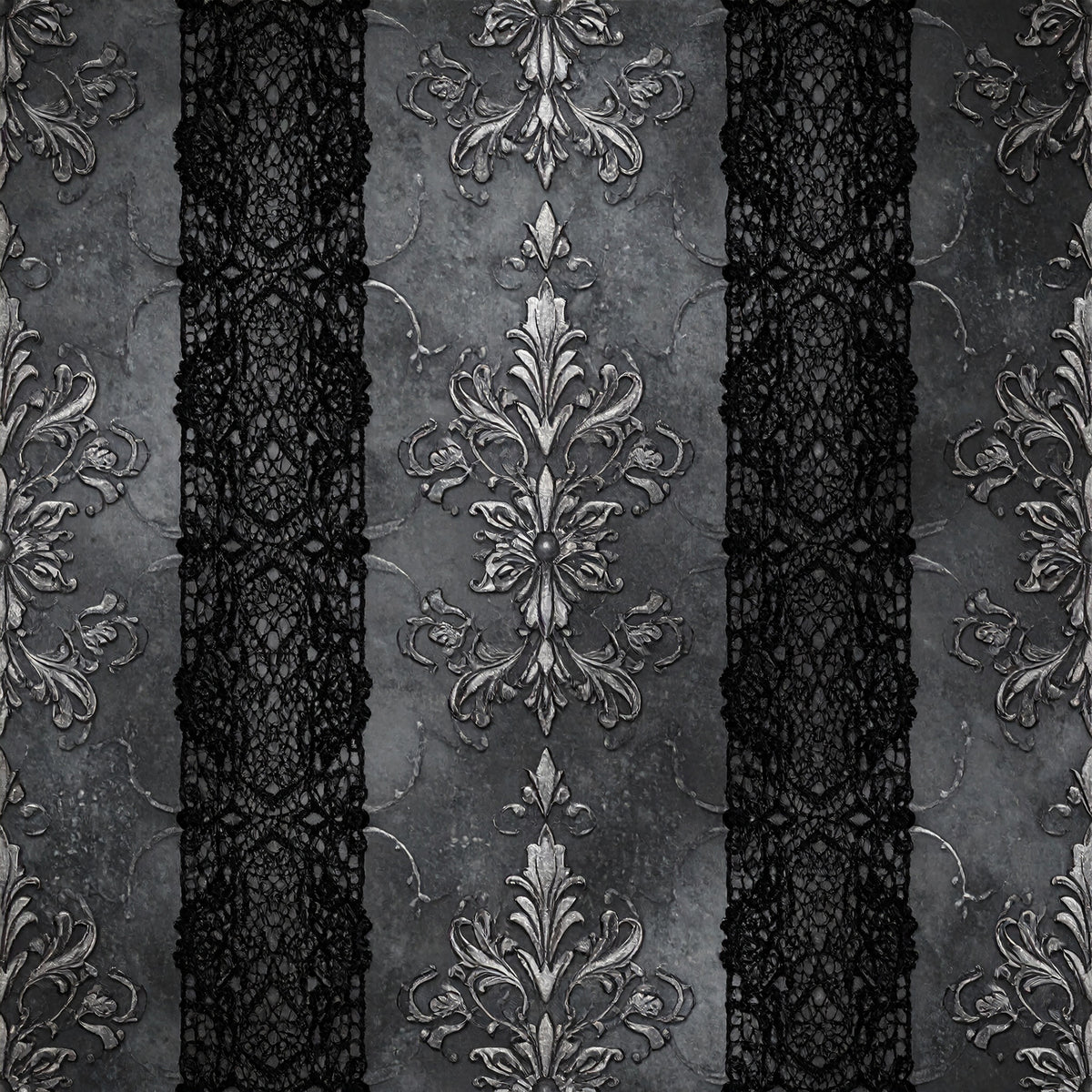 Gothic Couture Lace Pattern 5 Quilting Cotton Fabric