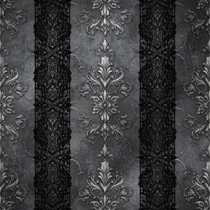 Gothic Couture Lace Pattern 5 Quilting Cotton Fabric