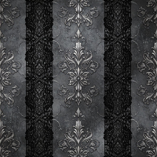 Gothic Couture Lace Pattern 5 Quilting Cotton Fabric
