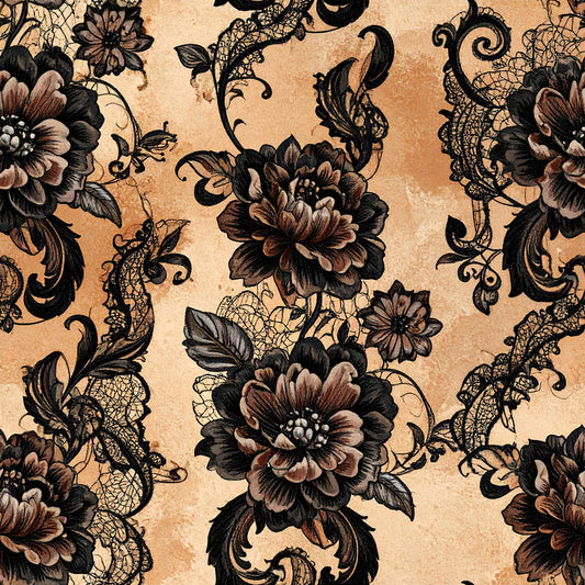 Gothic Couture Lace Pattern 8 Quilting Cotton Fabric